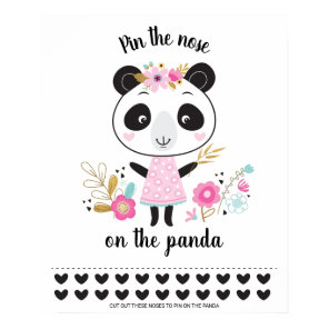 Pin the Nose on the Panda Birthday Party Game Poster