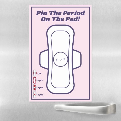 Pin the Period on the Pad Girls Pink Party Game Magnetic Dry Erase Sheet