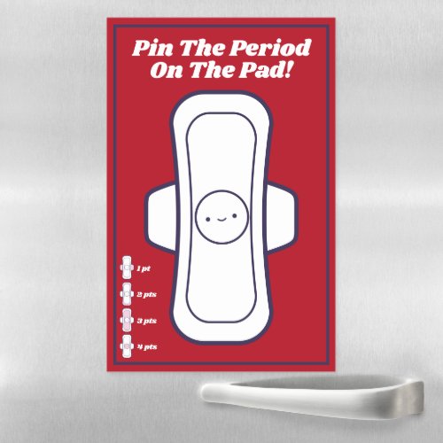 Pin the Period on the Pad Girls Red Party Game Magnetic Dry Erase Sheet