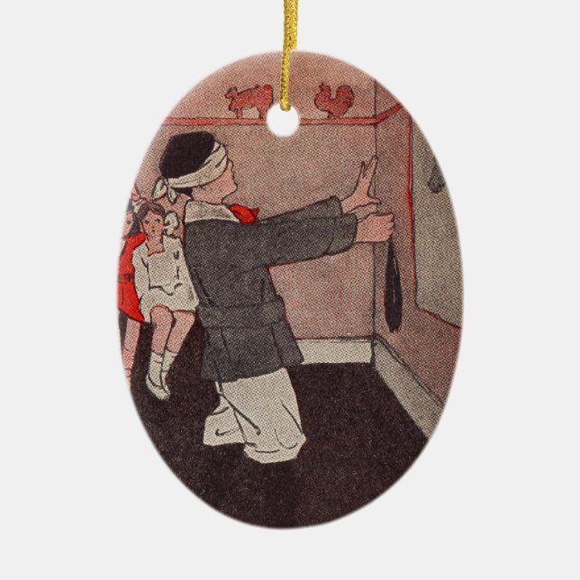 Pin the tail Donkey Ceramic Ornament (Front)