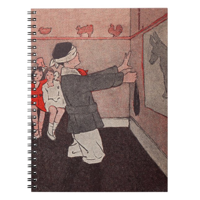 Pin the tail Donkey Vintage Children Notebook (Front)