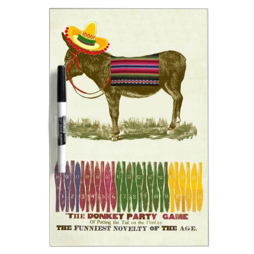 Pin the tail on the Donkey colorful Dry Erase Board