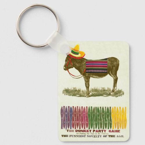Pin the tail on the Donkey colorful Keychain
