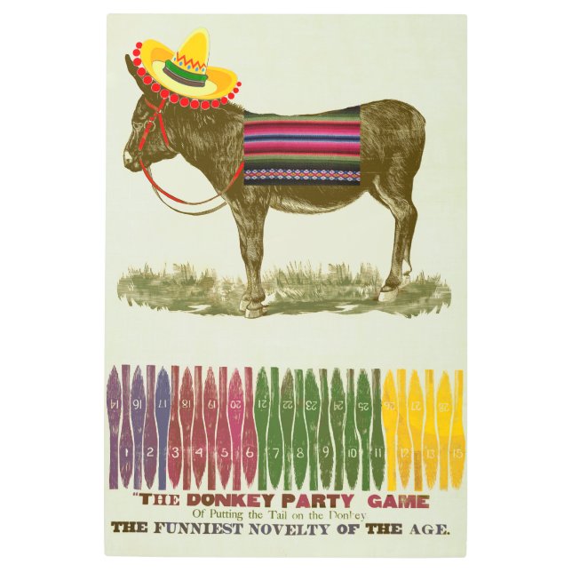 Pin the tail on the Donkey Metal Print (Front)