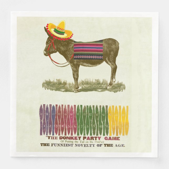 Pin the tail on the Donkey Paper Dinner Napkins (Front)