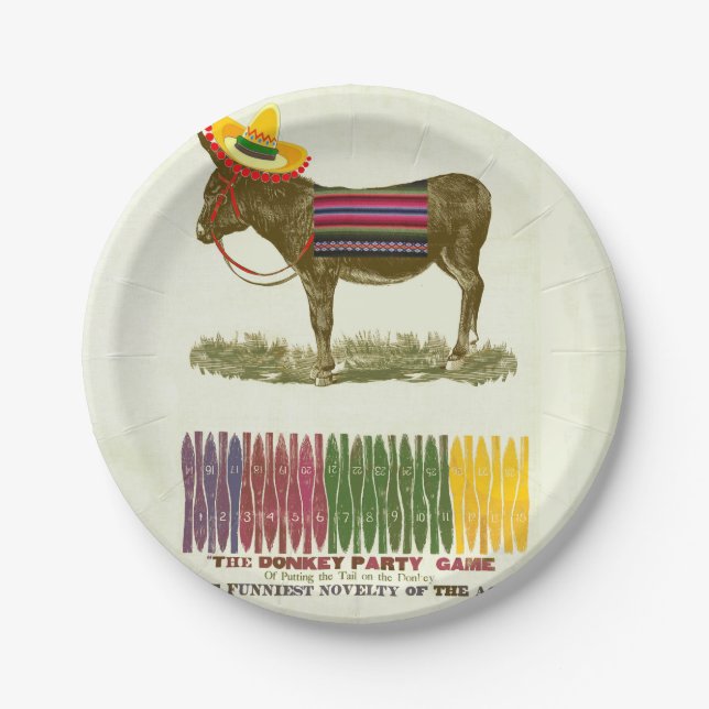 Pin the tail on the Donkey Paper Plates (Front)