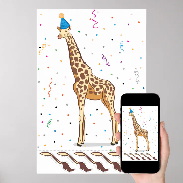 Pin the Tail on the Giraffe Poster | Zazzle