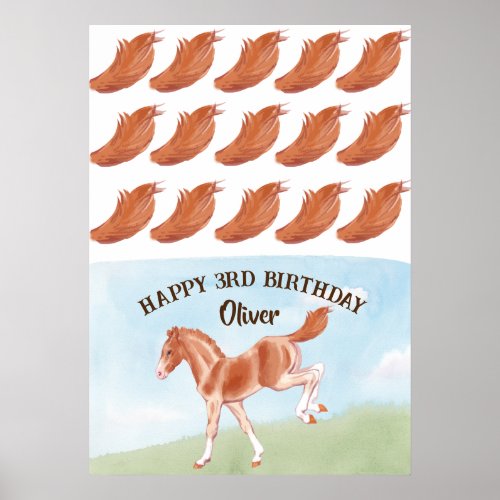 Pin the tail on the horse game for kids tails poster