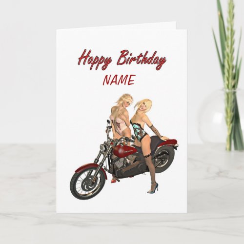 Pin_up biker girls card