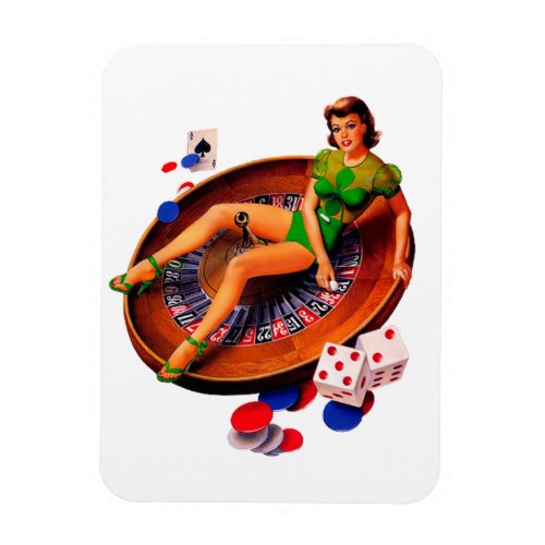 Pin Up Casino Girl Las Vegas Magnet