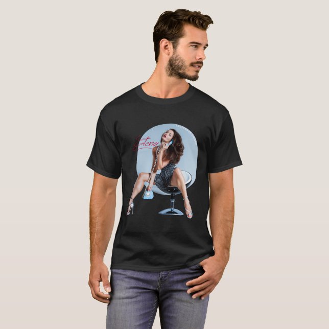 Pin-Up Cheesecake Black T-Shirt (Front Full)