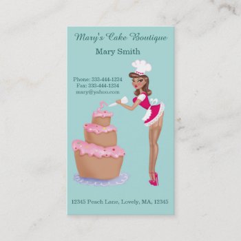 Pin Up Chef - Vertical Business Card by FluffShop at Zazzle