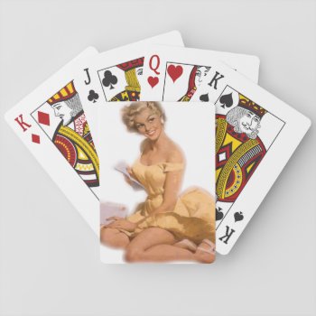 Pin Up Classie Blonde Playing Cards by VintageBeauty at Zazzle