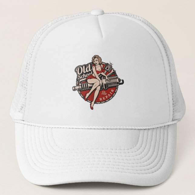 Pin-Up Garage Beauty Trucker Hat (Front)