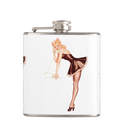 Pin Up Girl 10  GarysRetroGarage Hip Flask