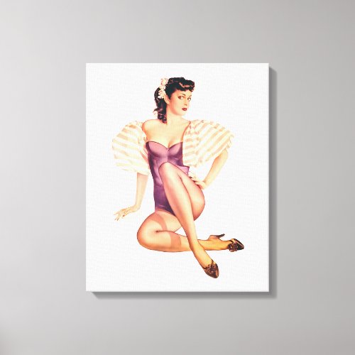 Pin Up Girl 11  GarysRetroGarage Canvas Print