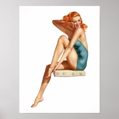 Pin Up Girl 2  GarysRetroGarage Poster