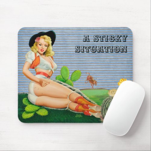 Pin_up Girl 3 _ Peter Driben _ Sticky Situation _ Mouse Pad