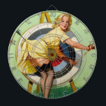 Pin Up Girl Archery Bulls-Eye Vintage Poster Dart Board<br><div class="desc">Ain't it a perfect image for a bull's eye fun and for your game room!</div>