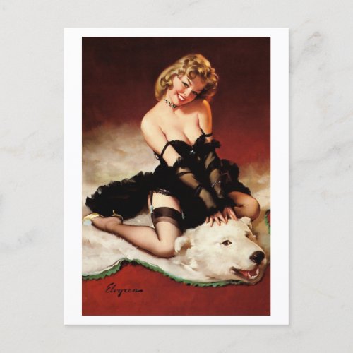 Pin Up Girl Art Postcard