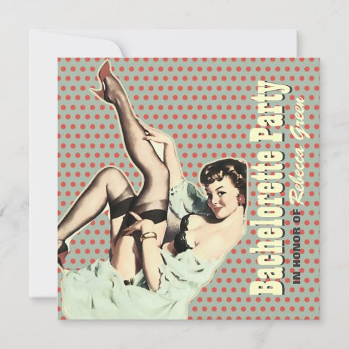 retro vintage lady bachelorette party invitation