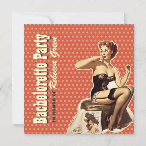 pin up girl bachelorette party lingerie shower invitation