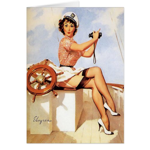 Pin Up Girl Binoculars Boat