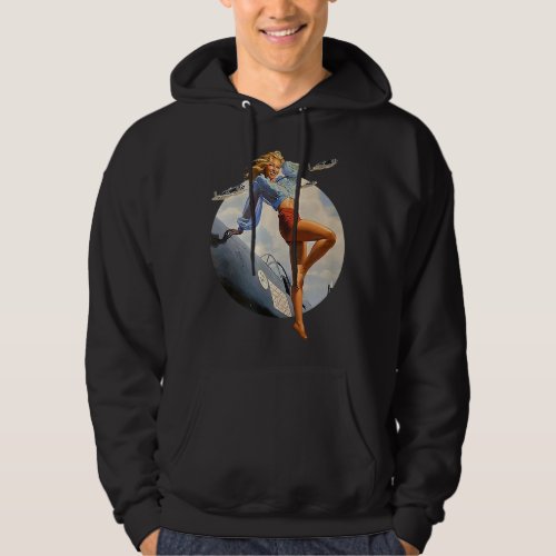 Pin up Girl blonde air force in WW2 40s T_Shirt Hoodie