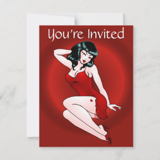 Pin Up Girl Card Personalized Retro Pinup Cards