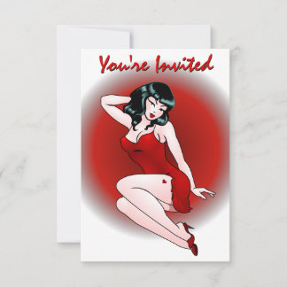 Pin Up Girl Card Personalized Retro Pinup Cards
