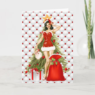 Pin Up Girl Christmas Card