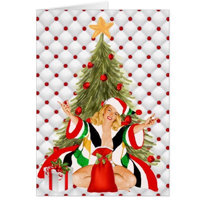Pin Up Girl Christmas Card Zazzle