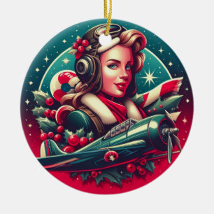Pin-up Girl Christmas Ornament