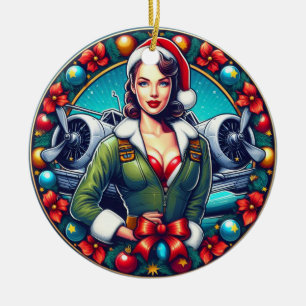 Pin-up Girl Christmas Ornament