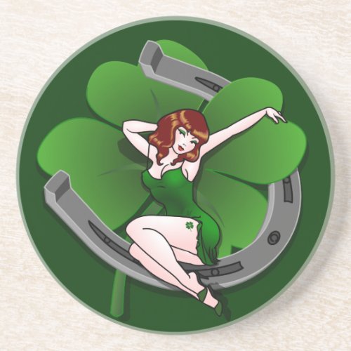 Pin Up Girl Coasters Lucky St Patricks Coasters