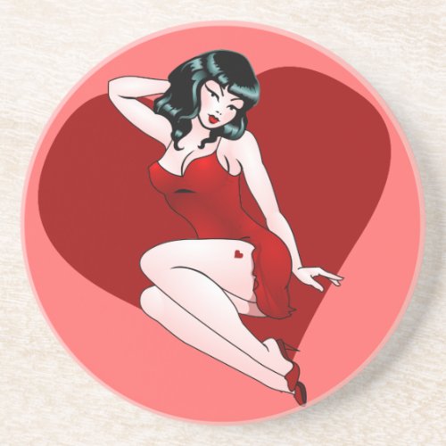 Pin Up Girl Coasters Retro Valentines Pinup Gifts