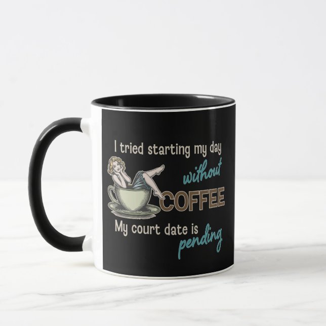 Pin-up Girl Coffee Addict  Mug (Left)