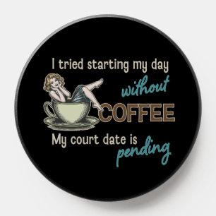 Pin-up Girl Coffee Addict  PopSocket