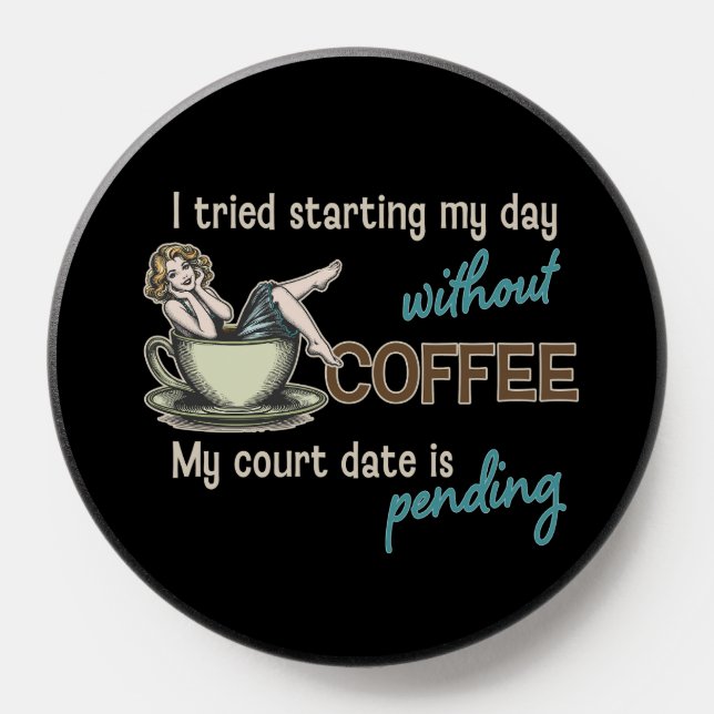Pin-up Girl Coffee Addict  PopSocket (Popsocket)