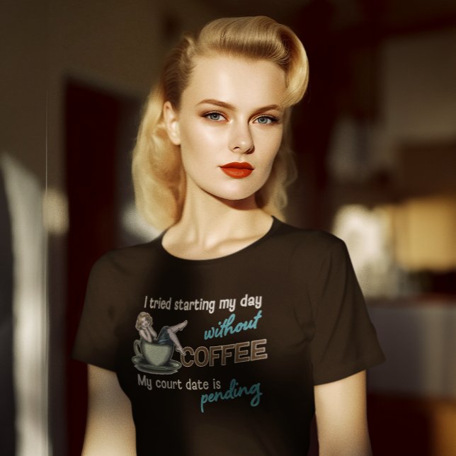 Pin-up Girl Coffee Addict  Tri-Blend Shirt (Creator Uploaded)
