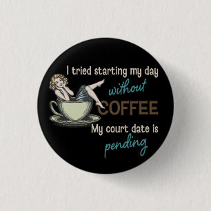 Pin-up Girl Coffee Button