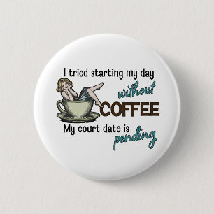 Pin-up Girl Coffee Button