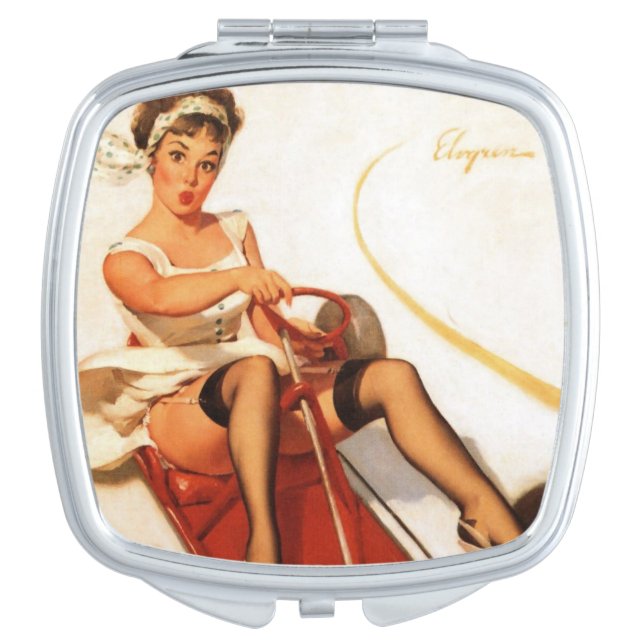  PIN UP GIRL  COMPACT MIRROR (Front)