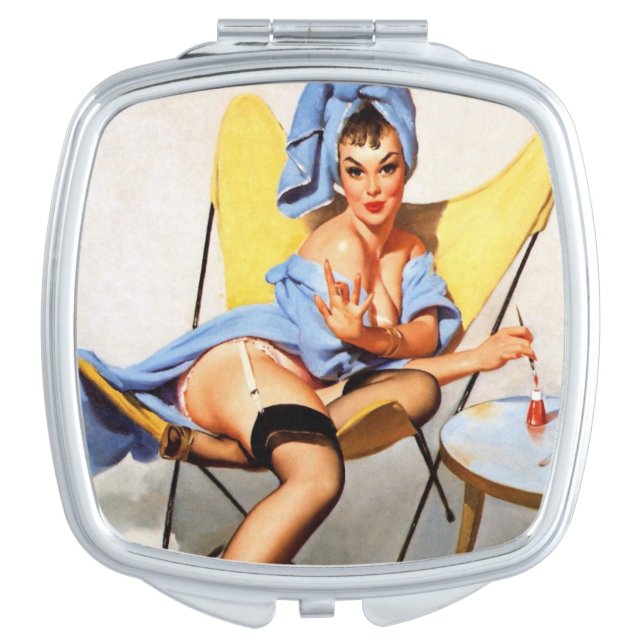  PIN UP GIRL  COMPACT MIRROR (Front)