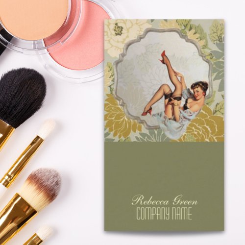 vintage retro beauty hair salon makeup artist business card templates