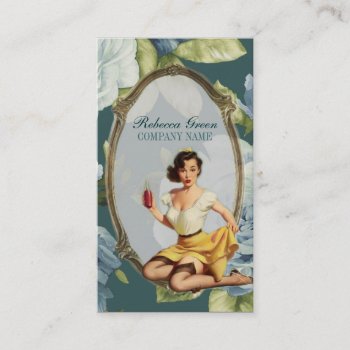 Pin Up Girl Cosmetologist Hair Makeup Artist Business Card by businesscardsdepot at Zazzle