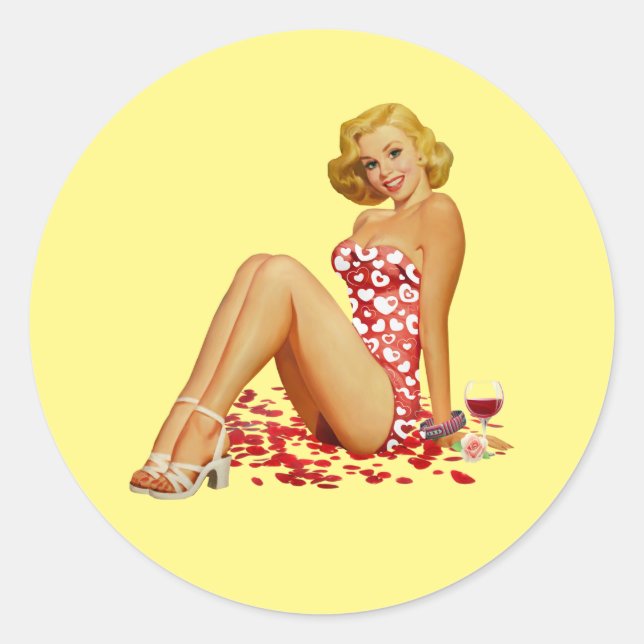 'Pin Up Girl' Cute Sticker for your laptop (Front)