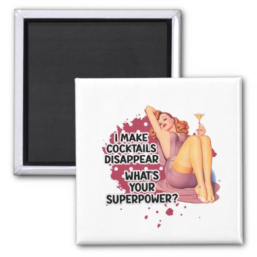 Pin_up Girl Drinking Retro Housewife Humor Magnet