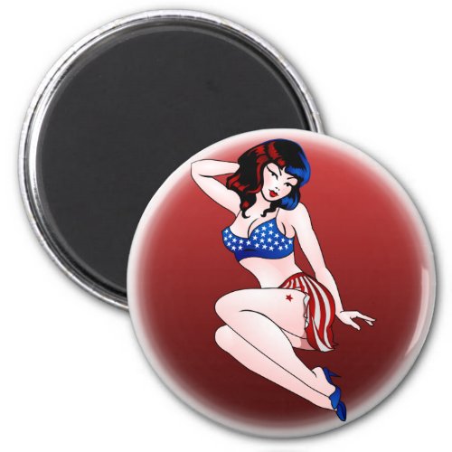 Pin Up Girl Fridge Magnet Retro USA Pin_up Gifts