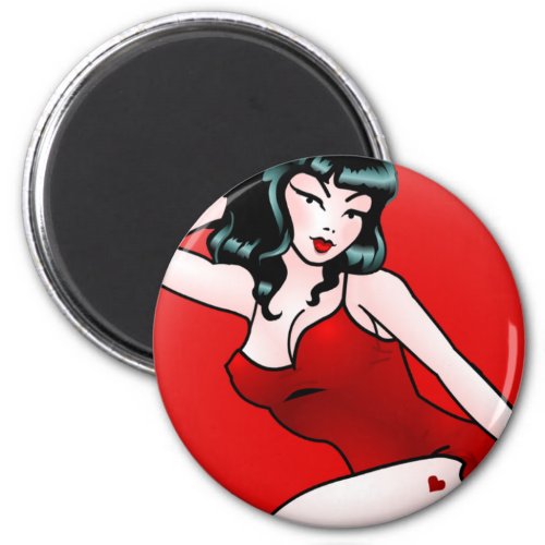 Pin Up Girl Fridge Magnet Valentines Pin_up
